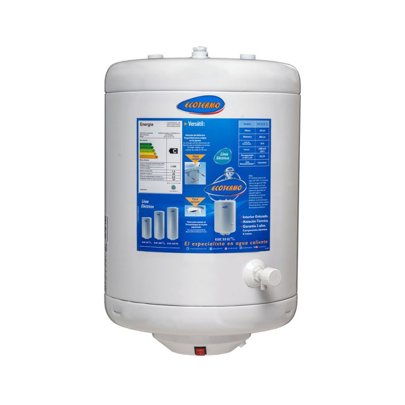 Termotanque Eléctrico 49Lts Ecotermo ELEC53 Colgar C/Superior