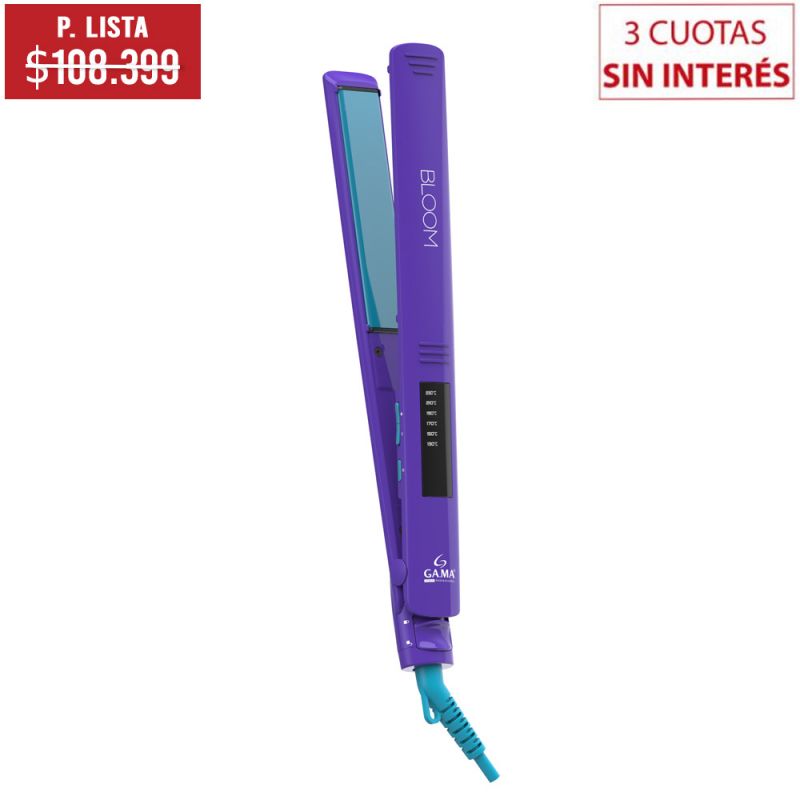 Plancha para Cabello Gama Elegance BLOOM 126213 Violeta