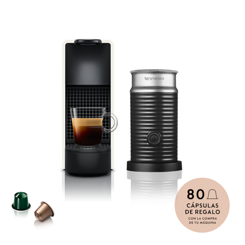 Cafetera Nespresso Essenza Mini White + Aeroccino A3KC30-AR-WHNE2