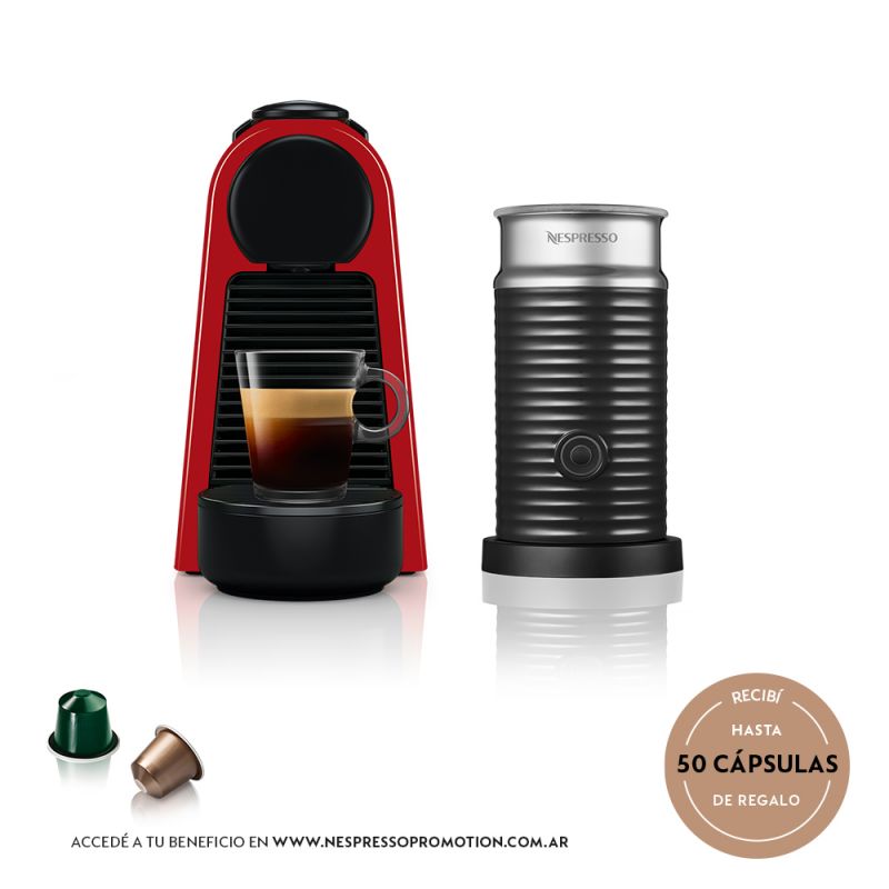 Cafetera Nespresso ESSENZA Mini Red A3ND30/616365 + Aeroccino