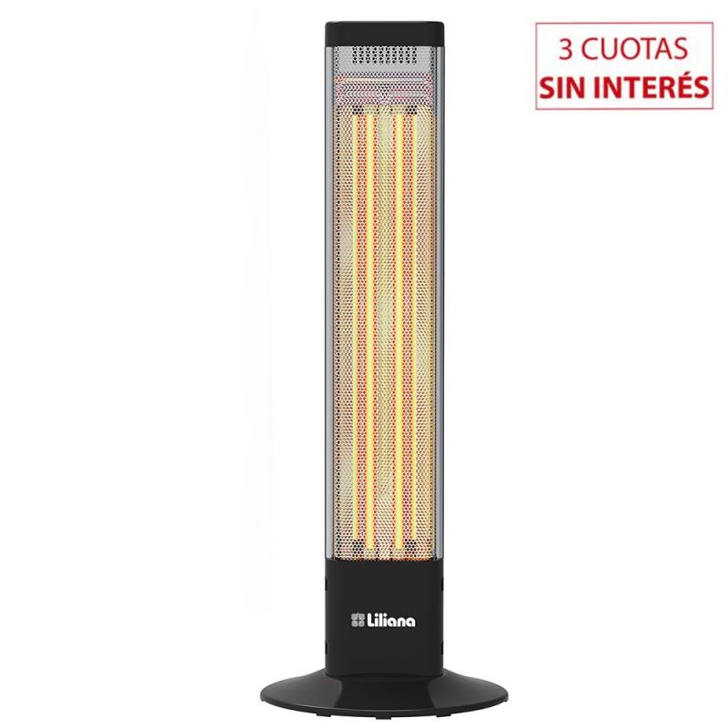 Estufa de Cuarzo Vertical Liliana CV027 Infrarrojo 1200W Negro
