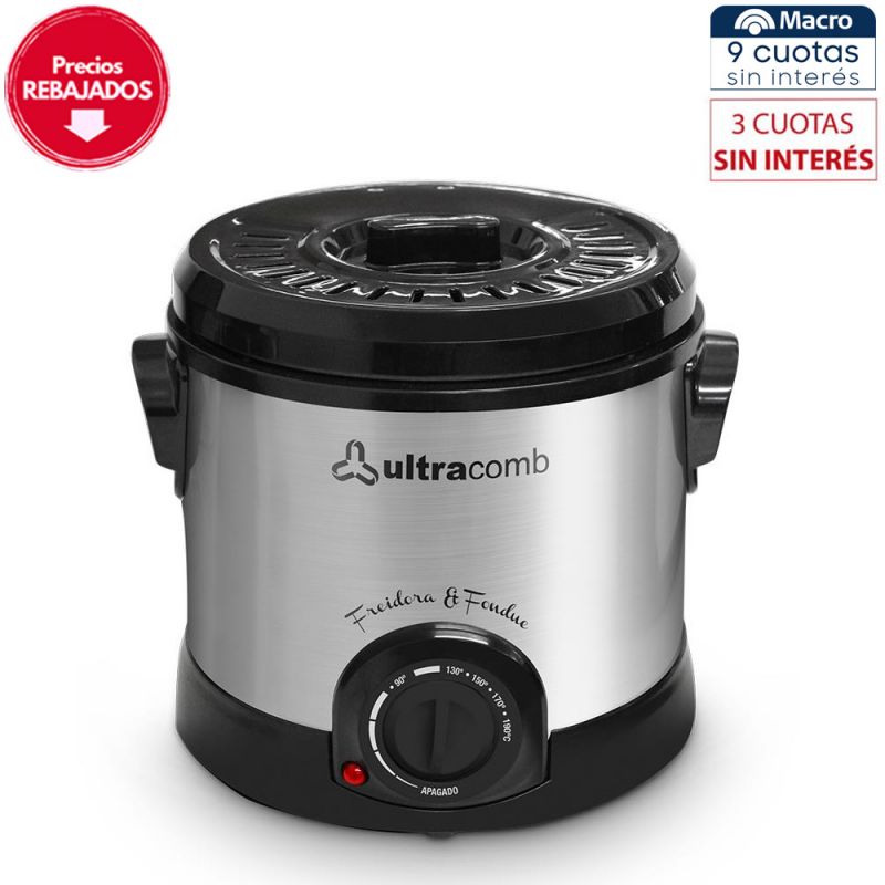 Freidora y Fondue 1.5Lts Ultracomb FR-8300 Inox