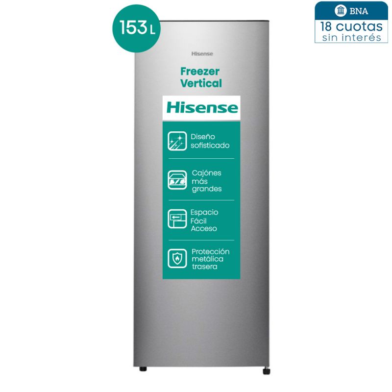 Freezer Vertical 153 Lts Hisense RS20DCS Plata