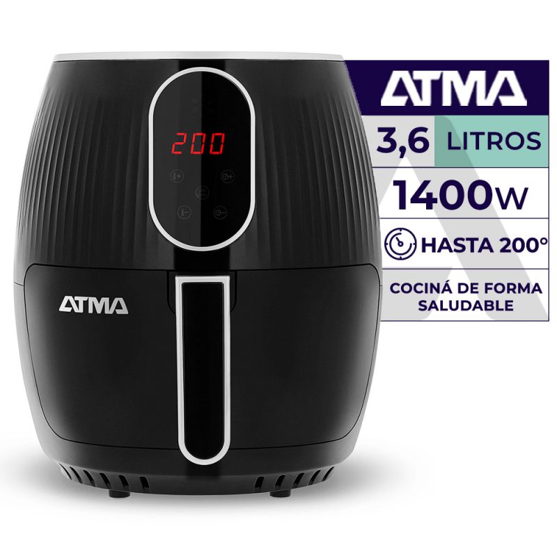 Atma Freidora sin aceite 3.6 lts. Digital FR3620 Negra