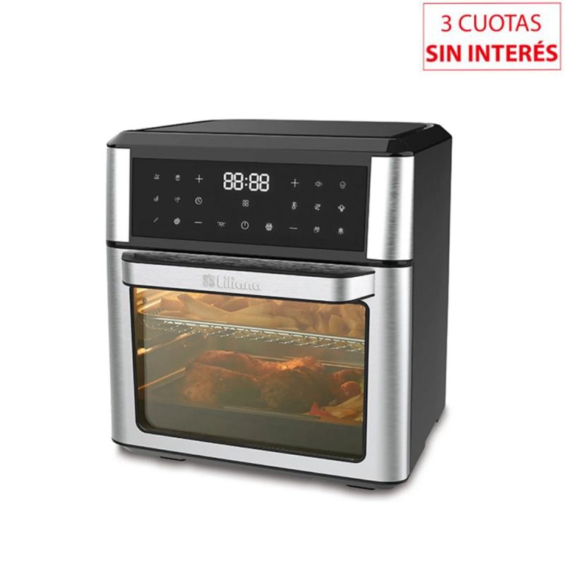 Freidora de Aire y Horno Eléctrico 11.7Lts Liliana Aircook AF950 Digital Negro