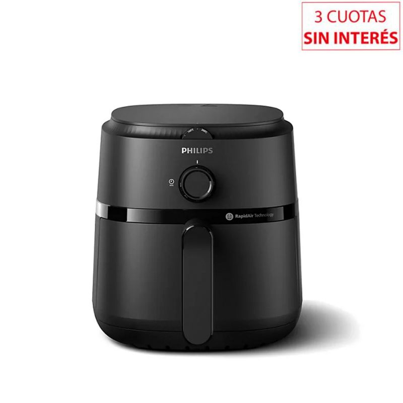 Freidora SIn Aceite Analógica 4.2Lts Philips NA120/00 Negro