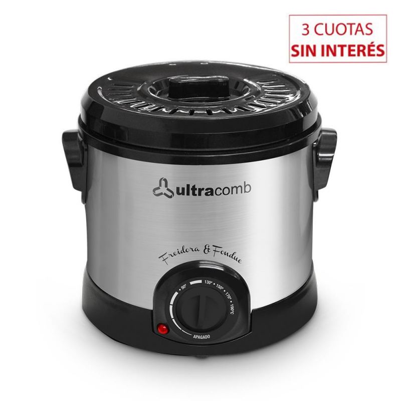 Freidora y Fondue 1.5Lts Ultracomb FR-8300 Inox