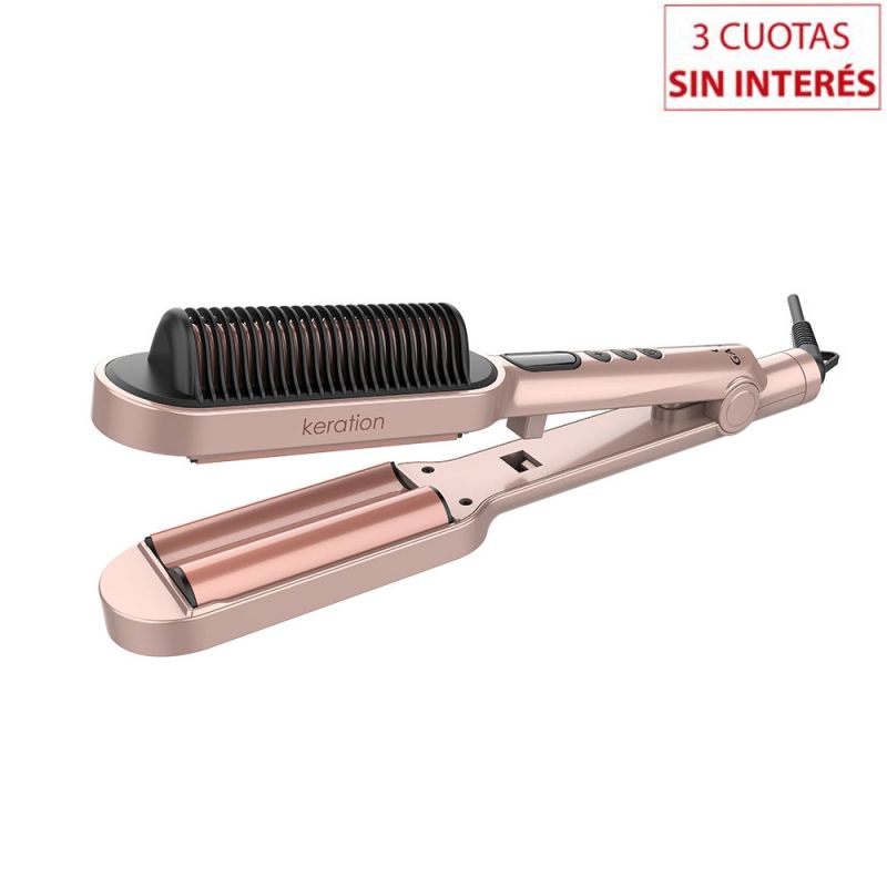Rizador de Cabello 2 en 1 GAMA 157200 Waver & Brush Rosa