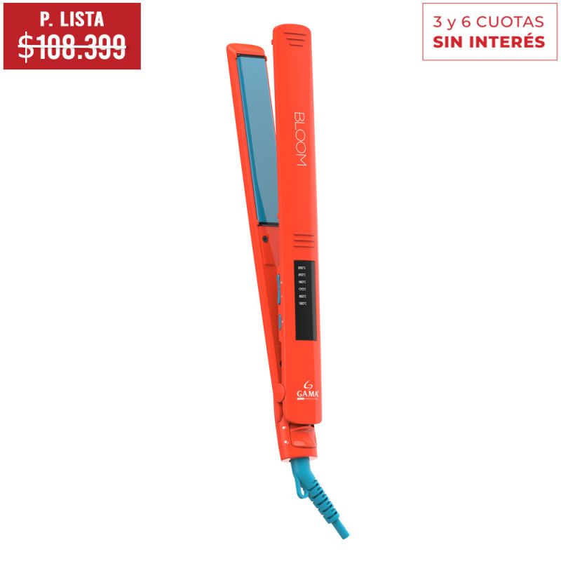 Plancha de Cabello Gama Elegance Bloom 126213 LED Naranja