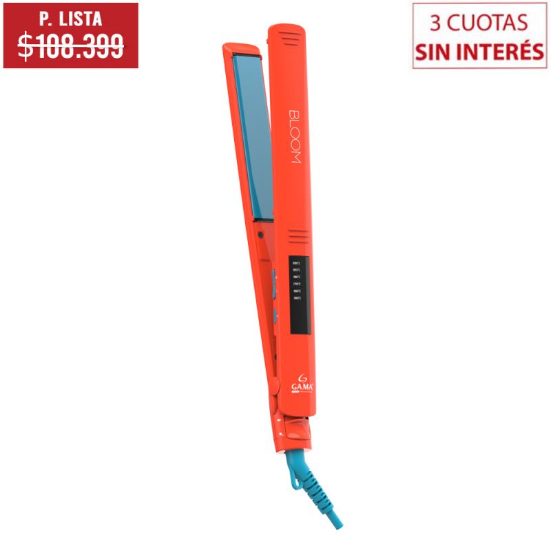 Plancha de Cabello Gama Elegance Bloom 126213 LED Naranja