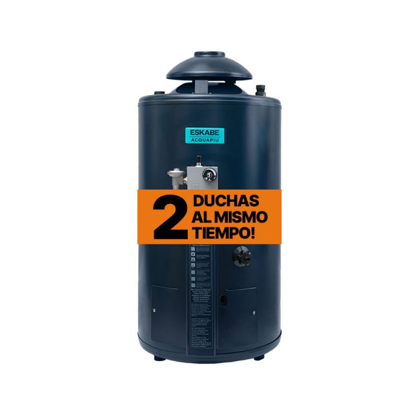 Termotanque a Gas 40Lts Eskabe Acquapiu HYBRID4 H-700 Pie C/Superior Alta Recuperación Azul