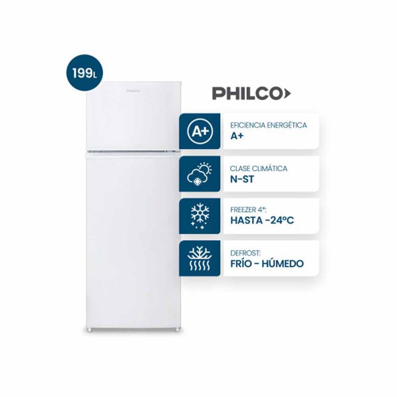 Heladera C/Freezer 199Lts Philco PHCT225B Blanco