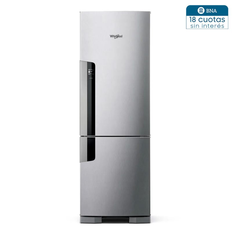 Heladera C/Freezer 397Lts Whirlpool WRE44BK No Frost Inverter Inox