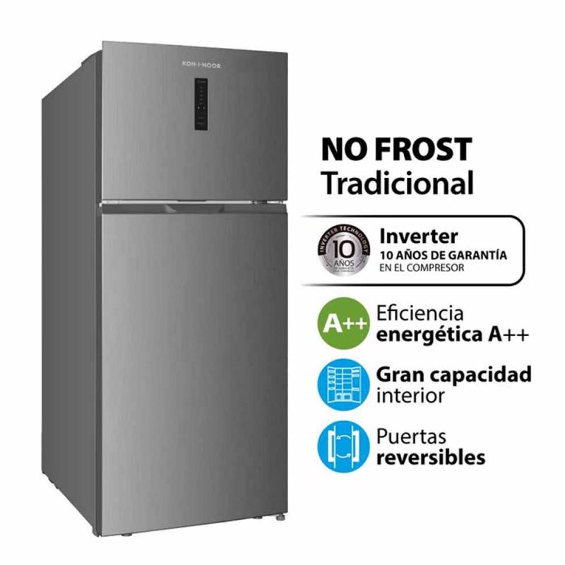 Heladera C/Freezer 571Lts KOH-I-NOOR KHDA57NI9 No Frost Inverter Inox