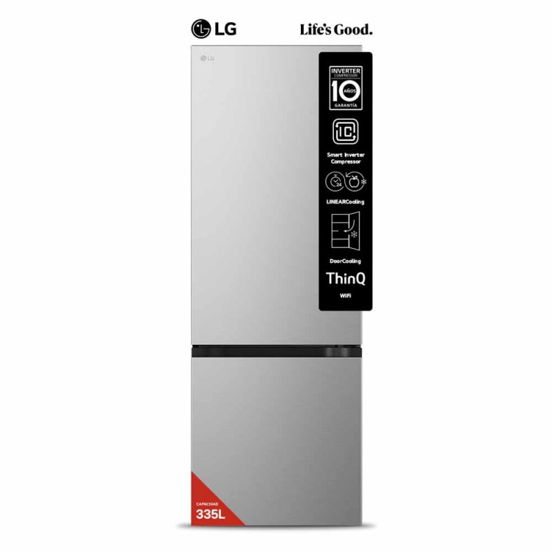Heladera C/Freezer LG VB33BPY 335Lts Inverter Silver