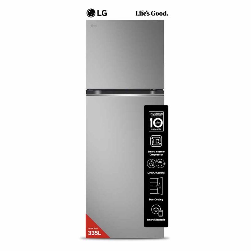  Heladera C/Freezer LG VT34BPY 335Lts Inverter Silver
