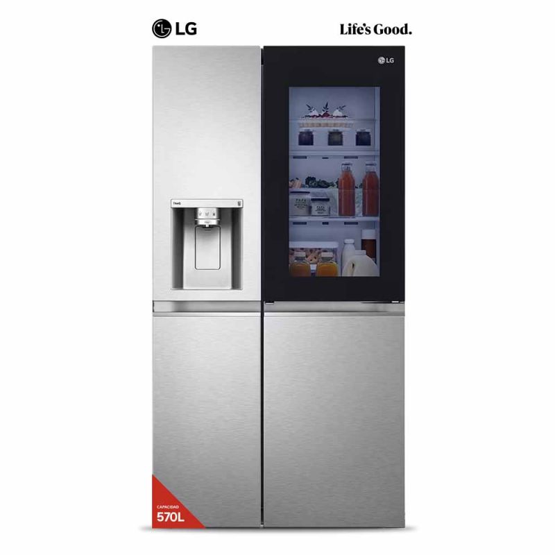 Heladera C/Freezer Side By Side 570Lts LG Instaview GS66SXSC No Frost Inverter Silver