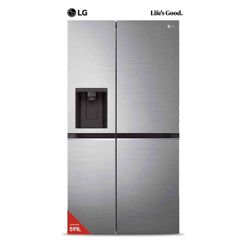 Heladera C/Freezer Side By Side 591Lts LG GS66SPP No Frost Inverter Silver