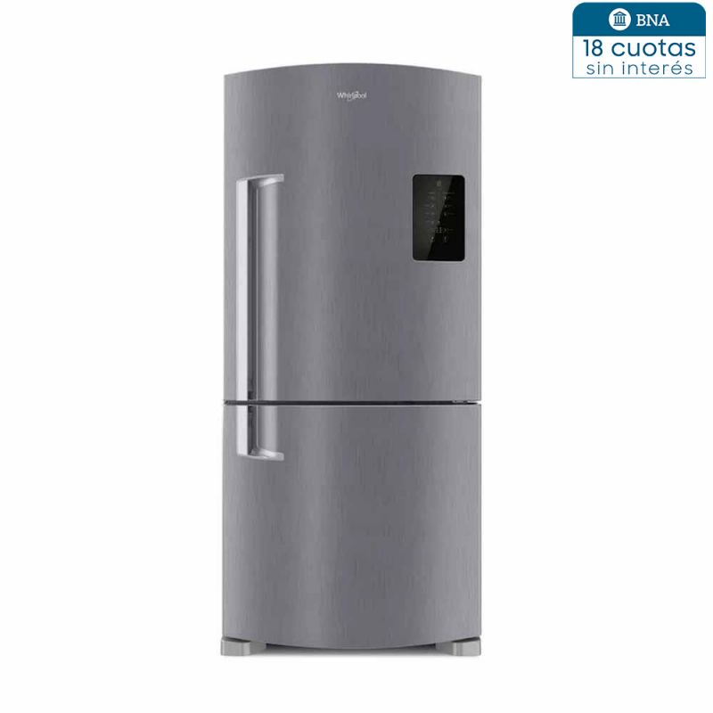 Heladera Combi C/Freezer 588Lts Whirlpool Bottom Mount WRE85AK No Frost Inox