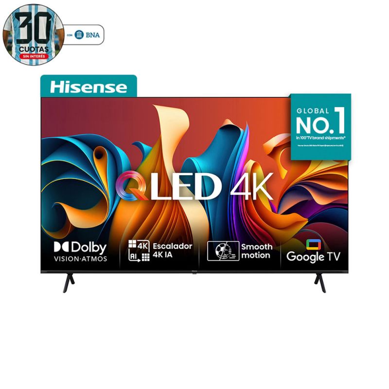 Smart TV 85" Hisense QLED 4K 85Q6N Google TV Negro