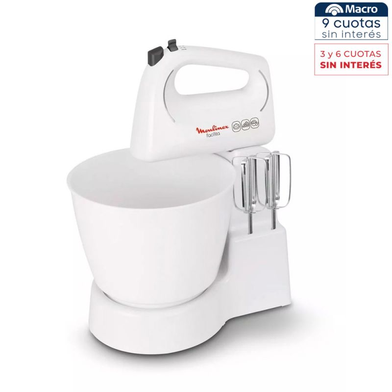 Batidora de Mano con Bowl Moulinex Facilita HM151158 250w Blanca