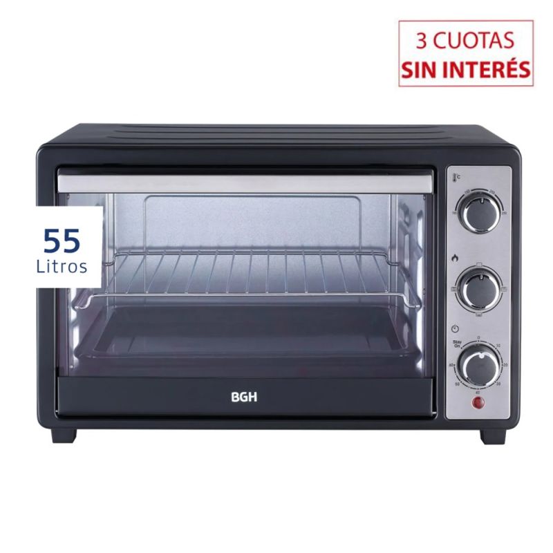 Horno Eléctrico 55Lts BGH BHE55M23N Doble Grill + Convección Negro