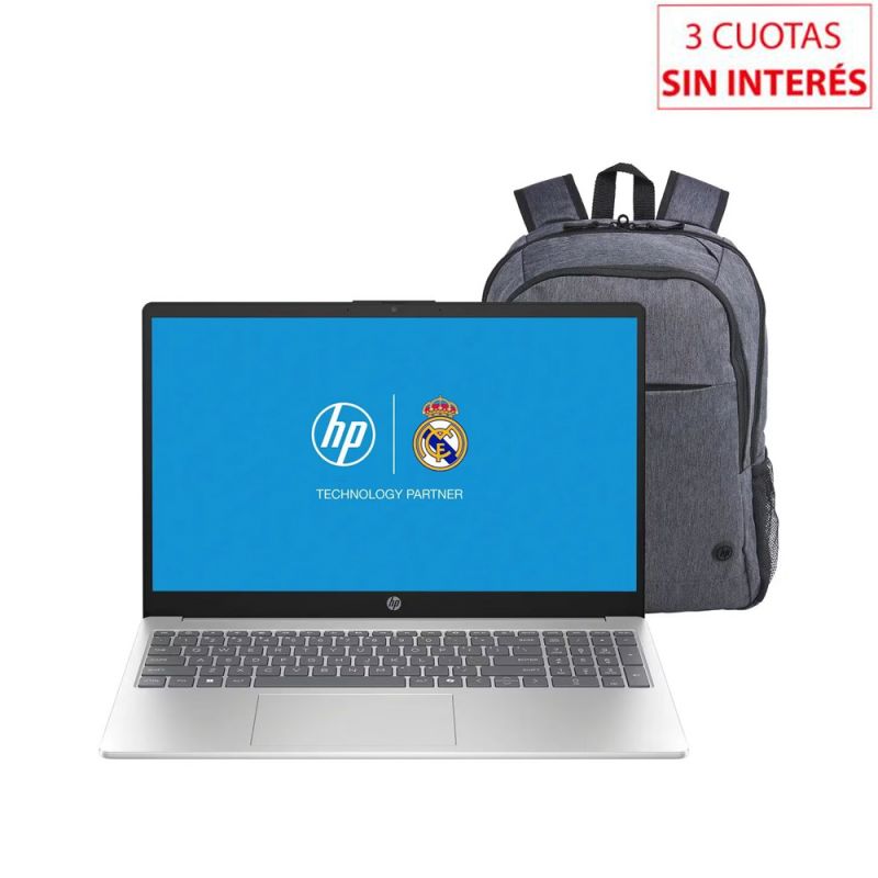 Notebook 15.6" HP 15-FC0237LA 8/512GB AMD Ryzen 3 Gris + Mochila