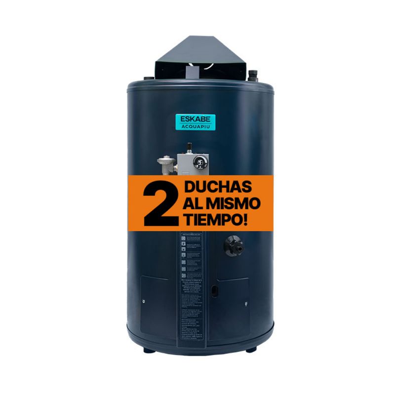 Termotanque a Gas 40Lts Eskabe Acquapiu HYBRID4 H-700 Pie C/Superior Salida Horizontal AR Azul