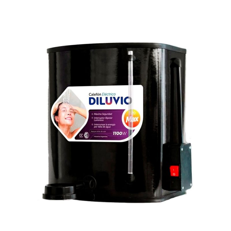 Calefón Eléctrico Indelplas Ducha Diluvio Max IDP-D20 20Lts Negro