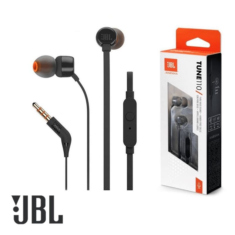Auriculares intraaurales JBL Tune 110 C/Micrófono Negro