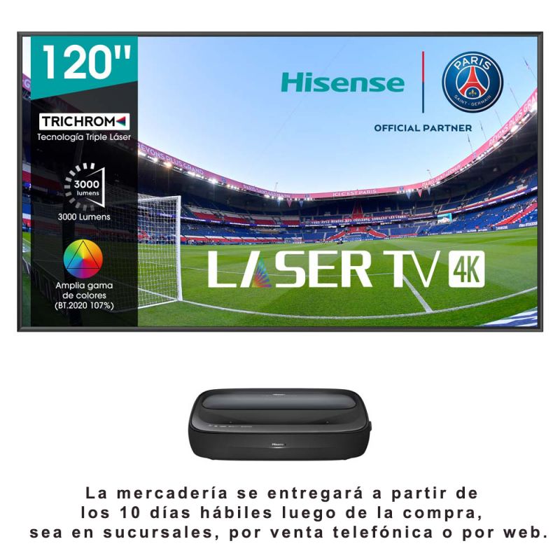 Smart Laser TV 120" Hisense 4K 120L9G Negro