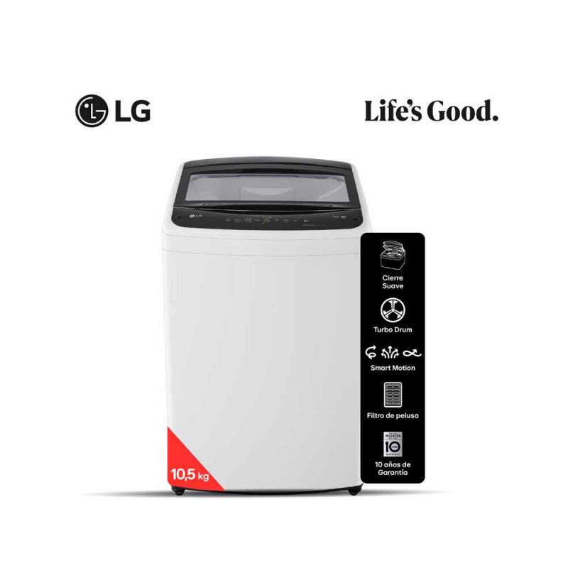 Lavarropas Automático C/Superior LG WT11WVTB 10,5KG 700RPM Inverter Blanco