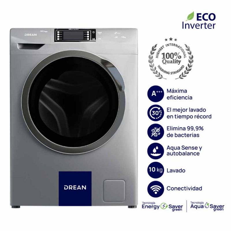 Lavarropas Automático Drean LFDR1012TG0 10Kg 1200rpm Inverter Gris