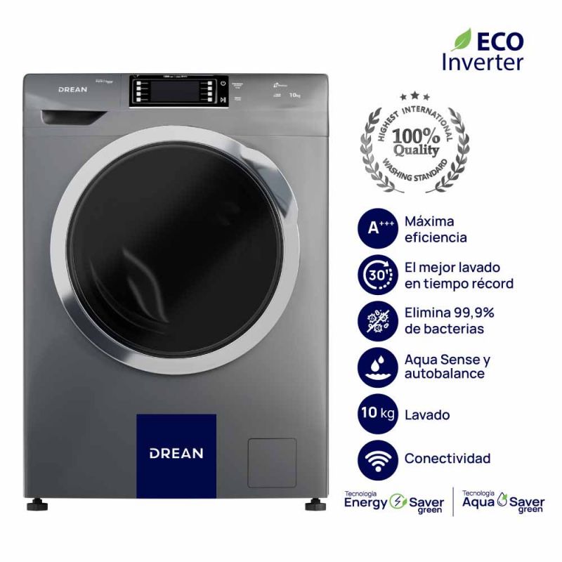 Lavarropas Automático Drean LFDR1012TG0 10Kg 1200rpm Inverter Gris