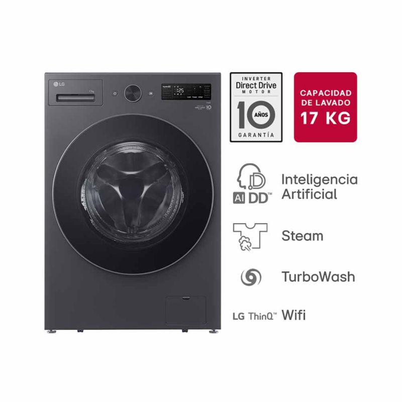 Lavarropas Automático LG WM17EGNTSPG 17kg 810RPM Inverter AI DD™ Grafito