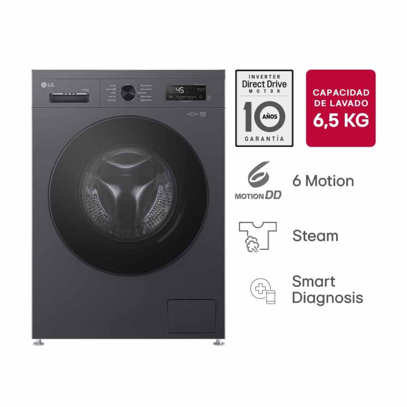 Lavarropas Automático LG WM65MVFS6 6,5Kg 1200RPM Inverter Direct Drive