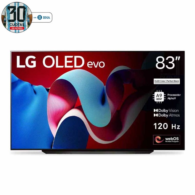 Smart TV 83" LG 4K OLED Evo AI C4 OLED83C4PSA Negro