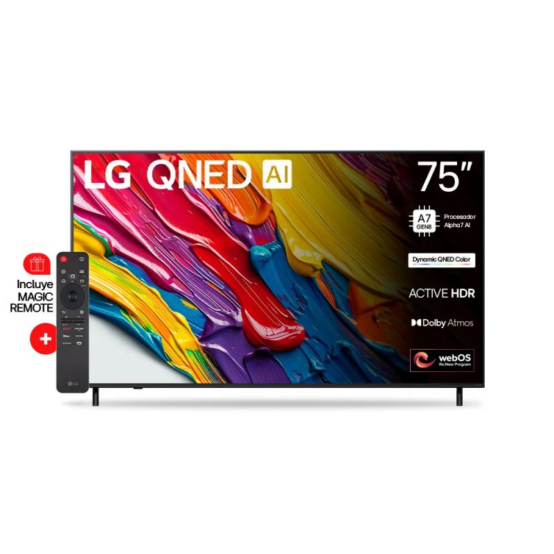 Smart TV 75" LG 4K QNED 75QNED82ASG A7 Gen8 Negro