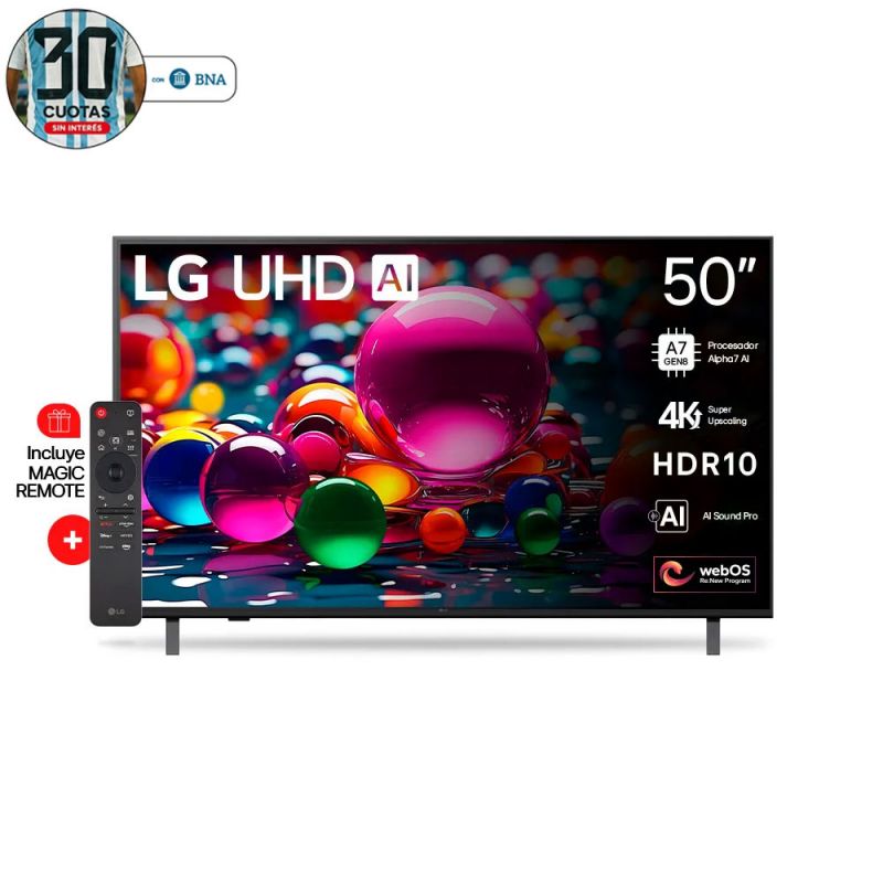 Smart TV 50" LG 4K UHD 50UA8050PSA AI Negro