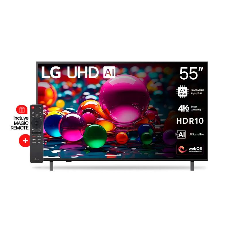 Smart TV 55" LG 4K UHD 55UA8050PSA Alpha 7 AI Negro