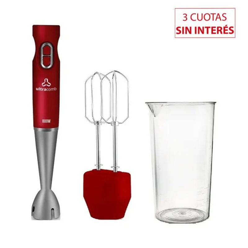 Licuadora de mano C Vaso Ultracomb LM2520 Rojo