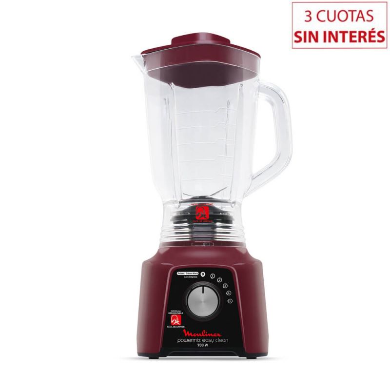 Licuadora Moulinex Powermix LM284758 Easy Clean Bordo