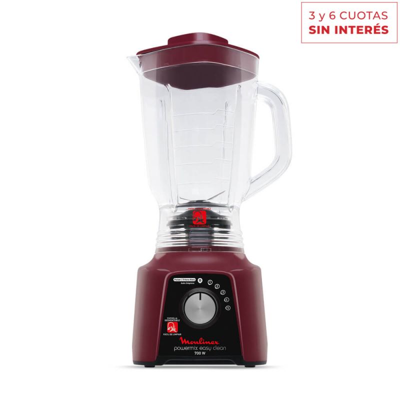 Licuadora Moulinex Powermix LM284758 Easy Clean Bordo