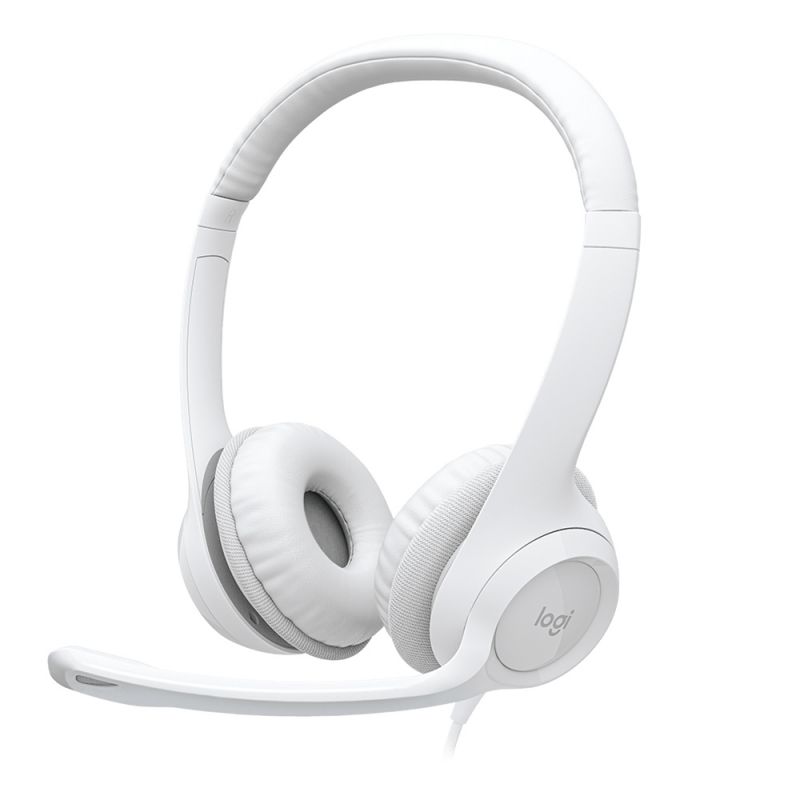 Auriculares Manos Libres USB Logitech H390/1285 Micrófono Giratorio Blanco