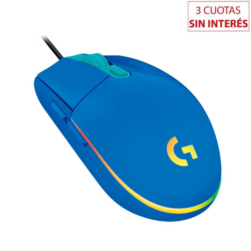 Mouse Óptico Gamer Logitech Lightsync G203 / 5795 Azul