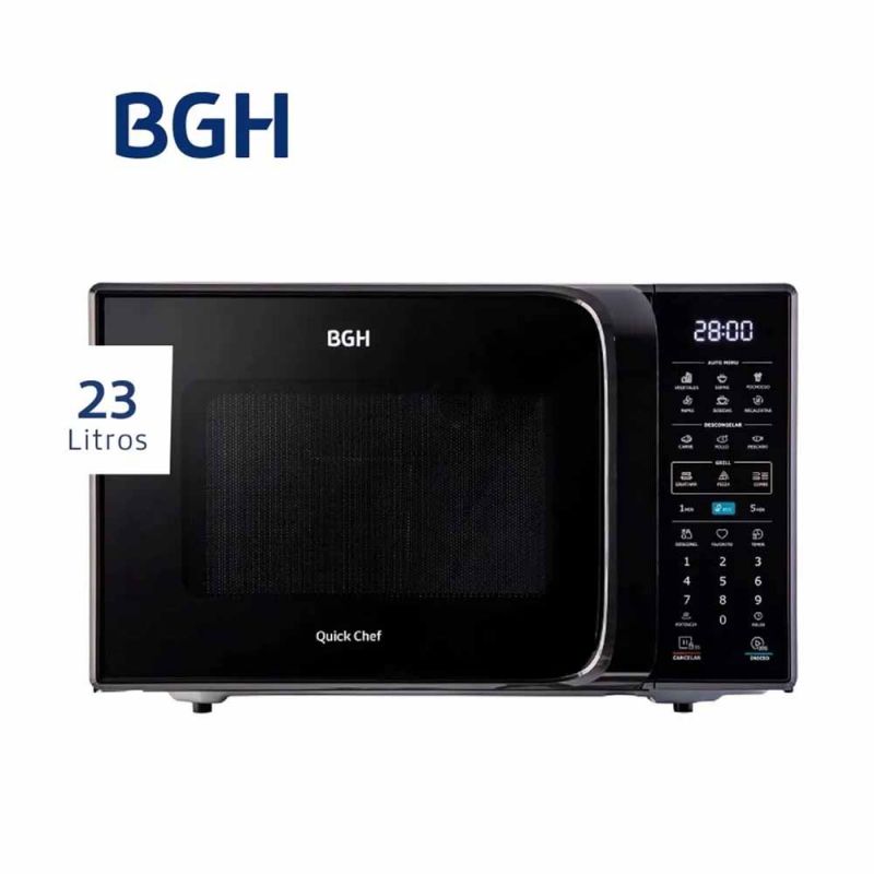 Microondas 23Lts BGH Quick Chef Eco B223DN20I Digital C/Grill Negro