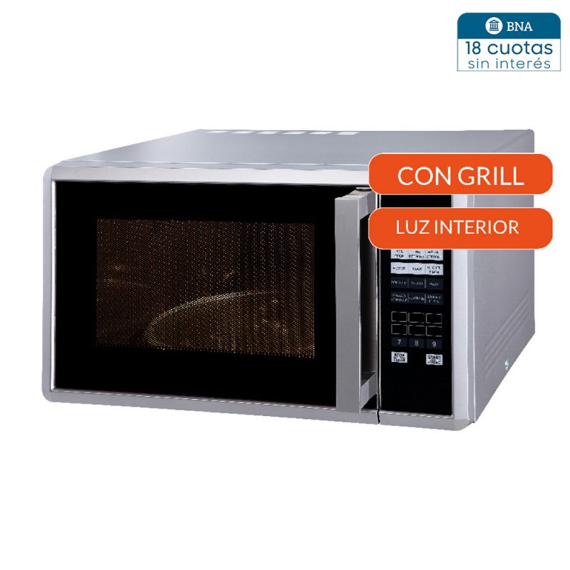 Microondas 28Lts Warptech WT-M928LDS C/Grill Silver