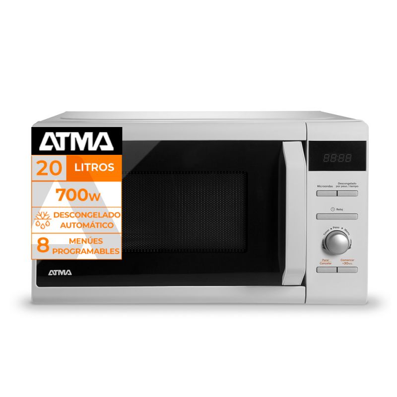 Microondas 20Lts Atma MD1720 Digital Blanco