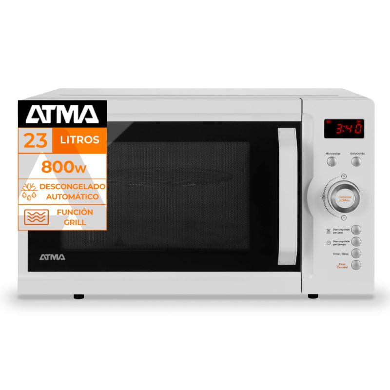 Microondas 23Lt Atma MD1723GN C/Grill Blanco