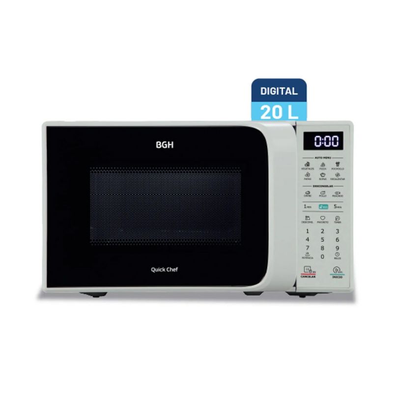 Microondas 20Lts BGH Quick Chef B120DB20I Digital Blanco